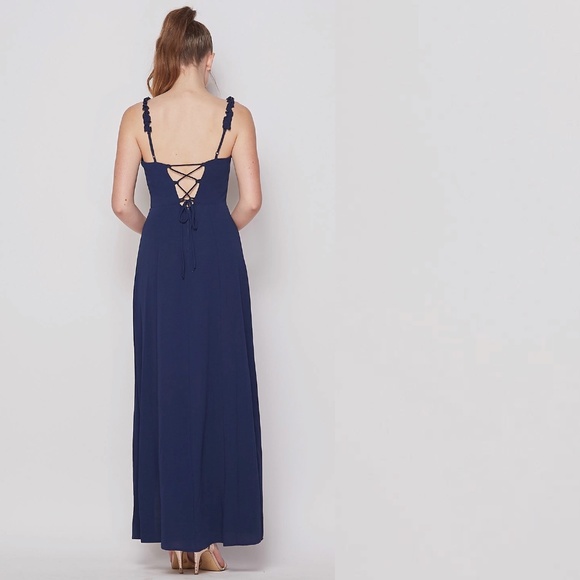 Sleeveless Solid Front Slit Maxi Dress - Picture 4 of 4